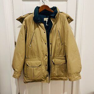 Vintage LL Bean Gore-Tex Goose Down Parka Jacket USA Made Tan Men's Size Large
